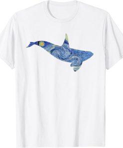 Orca Van Gogh Starry Night Art Van Gogh Painting Whale T-Shirt