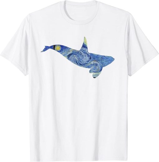 Orca Van Gogh Starry Night Art Van Gogh Painting Whale T-Shirt