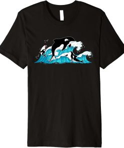 Waves Ocean Animal Killer Whale Lover Orca Premium T-Shirt